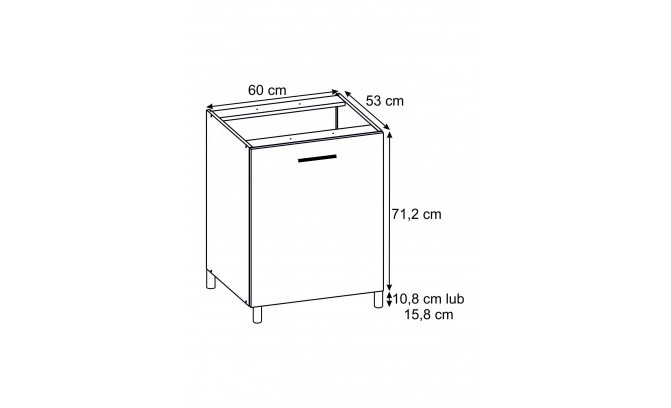 Кухонный шкаф под раковину PSZ 60/1E BELLA GRAPHITE SUPER MAT